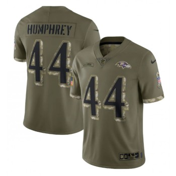 Men's Baltimore Ravens #44 Marlon Humphrey Olive 2022 Salute To Service Limited Stitched Jersey Men's Baltimore Ravens #44 Marlon Humphrey Olive 2022 Salute To Service Limited Stitched Jersey