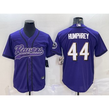 Men's Baltimore Ravens #44 Marlon Humphrey Purple With Patch Cool Base Stitched Baseball Jersey Men's Baltimore Ravens #44 Marlon Humphrey Purple With Patch Cool Base Stitched Baseball Jersey
