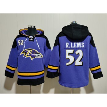 Men's Baltimore Ravens #52 Ray Lewis Ageless Must-Have Lace-Up Pullover Hoodie Men's Baltimore Ravens #52 Ray Lewis Ageless Must-Have Lace-Up Pullover Hoodie
