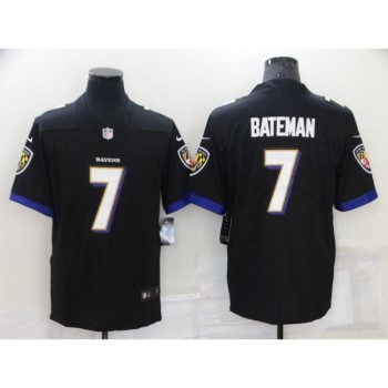 Men's Baltimore Ravens #7 Rashod Bateman Black Vapor Untouchable Limited Stitched Jersey Men's Baltimore Ravens #7 Rashod Bateman Black Vapor Untouchable Limited Stitched Jersey