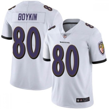Men's Baltimore Ravens #80 Miles Boykin White Vapor Untouchable Limited Jersey Men's Baltimore Ravens #80 Miles Boykin White Vapor Untouchable Limited Jersey