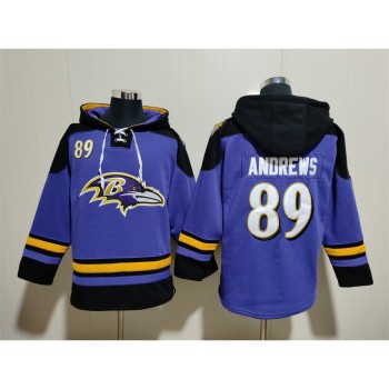 Men's Baltimore Ravens #89 Mark Andrews Ageless Must-Have Lace-Up Pullover Hoodie Men's Baltimore Ravens #89 Mark Andrews Ageless Must-Have Lace-Up Pullover Hoodie
