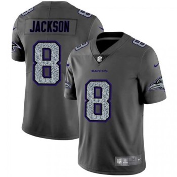 Men's Baltimore Ravens #8 Lamar Jackson 2019 Gray Fashion Static Limited Stitched NFL Jersey Men's Baltimore Ravens #8 Lamar Jackson 2019 Gray Fashion Static Limited Stitched NFL Jersey