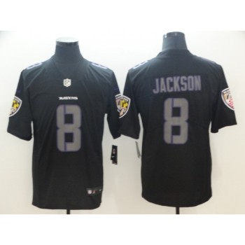 Men's Baltimore Ravens #8 Lamar Jackson Black 2018 Impact Limited Stitched NFL Jersey Men's Baltimore Ravens #8 Lamar Jackson Black 2018 Impact Limited Stitched NFL Jersey