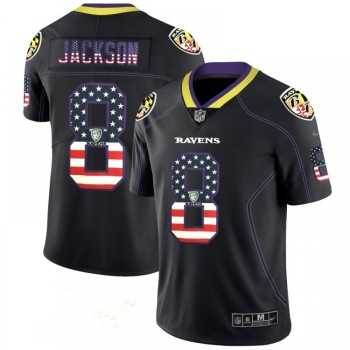 Men's Baltimore Ravens #8 Lamar Jackson Black 2018 USA Flag Color Rush Limited Fashion NFL Limited Stitched NFL Jersey Men's Baltimore Ravens #8 Lamar Jackson Black 2018 USA Flag Color Rush Limited Fashion NFL Limited Stitched NFL Jersey