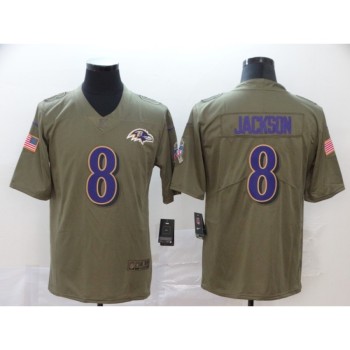 Men's Baltimore Ravens #8 Lamar Jackson Camo Salute To Service Stitched NFL Jersey Men's Baltimore Ravens #8 Lamar Jackson Camo Salute To Service Stitched NFL Jersey