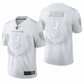 Men's Baltimore Ravens #8 Lamar Jackson Platinum MVP Limited Edition Stitched Football Jersey Men's Baltimore Ravens #8 Lamar Jackson Platinum MVP Limited Edition Stitched Football Jersey