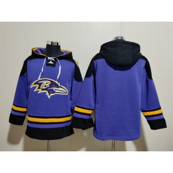 Men's Baltimore Ravens Blank Ageless Must-Have Lace-Up Pullover Hoodie Men's Baltimore Ravens Blank Ageless Must-Have Lace-Up Pullover Hoodie
