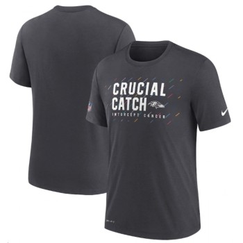 Men's Baltimore Ravens Charcoal 2021 Crucial Catch Performance T-Shirt Men's Baltimore Ravens Charcoal 2021 Crucial Catch Performance T-Shirt