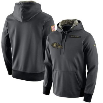 Men's Baltimore Ravens Anthracite Salute to Service Player Performance Hoodie