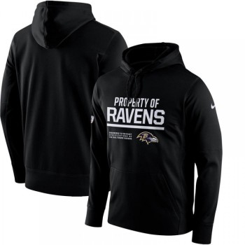 Men's Baltimore Ravens Black Circuit Property Of Performance Pullover Hoodie