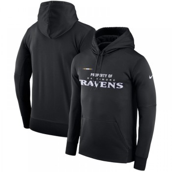 Men's Baltimore Ravens Black Sideline Property Of Performance Pullover Hoodie