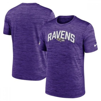 Men's Baltimore Ravens Purple On-Field Sideline Velocity T-Shirt Men's Baltimore Ravens Purple On-Field Sideline Velocity T-Shirt