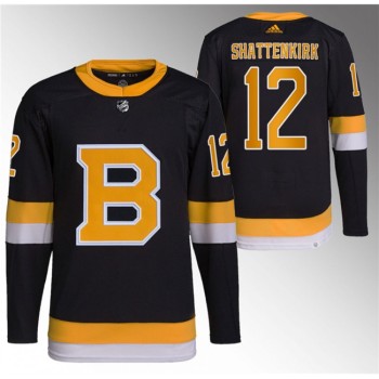 Men's Boston Bruins #12 Kevin Shattenkirk Black Home Breakaway Stitched Jersey Men's Boston Bruins #12 Kevin Shattenkirk Black Home Breakaway Stitched Jersey