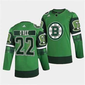 Men's Boston Bruins #22 Willie O'Ree 2022 Green St Patricks Day Warm-Up Stitched Jersey Men's Boston Bruins #22 Willie O'Ree 2022 Green St Patricks Day Warm-Up Stitched Jersey