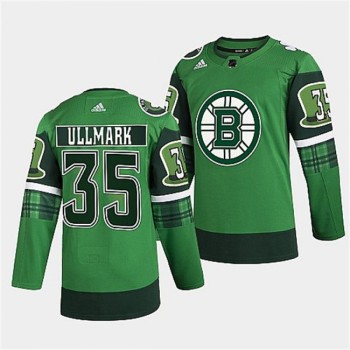 Men's Boston Bruins #35 Linus Ullmark 2022 Green St Patricks Day Warm-Up Stitched Jersey Men's Boston Bruins #35 Linus Ullmark 2022 Green St Patricks Day Warm-Up Stitched Jersey