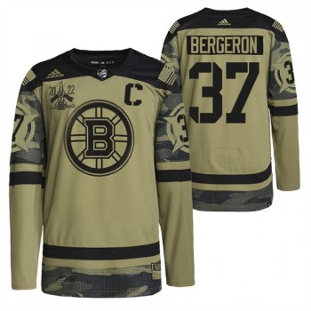 Men's Boston Bruins #37 Patrice Bergeron 2022 Camo Military Appreciation Night Stitched Jersey Men's Boston Bruins #37 Patrice Bergeron 2022 Camo Military Appreciation Night Stitched Jersey