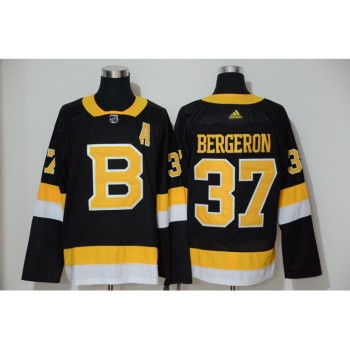 Men's Boston Bruins #37 Patrice Bergeron Black Alternate 2019 Stitched NHL Jersey Men's Boston Bruins #37 Patrice Bergeron Black Alternate 2019 Stitched NHL Jersey