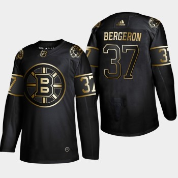 Men's Boston Bruins #37 Patrice Bergeron Black Golden Edition Stitched NHL Jersey Men's Boston Bruins #37 Patrice Bergeron Black Golden Edition Stitched NHL Jersey