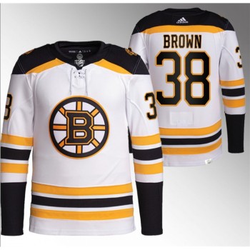 Men's Boston Bruins #38 Patrick Brown White Stitched Jersey Men's Boston Bruins #38 Patrick Brown White Stitched Jersey