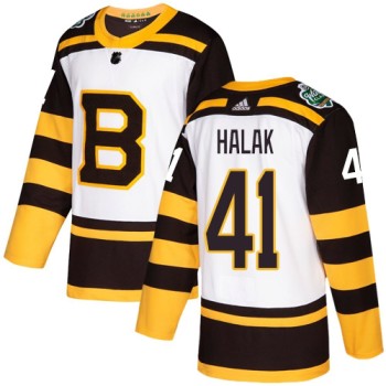 Men's Boston Bruins #41 Jaroslav Halak White 2019 Classic Stitched NHL Jersey Men's Boston Bruins #41 Jaroslav Halak White 2019 Classic Stitched NHL Jersey
