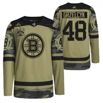Men's Boston Bruins #48 Matt Grzelcyk 2022 Camo Military Appreciation Night Stitched Jersey Men's Boston Bruins #48 Matt Grzelcyk 2022 Camo Military Appreciation Night Stitched Jersey