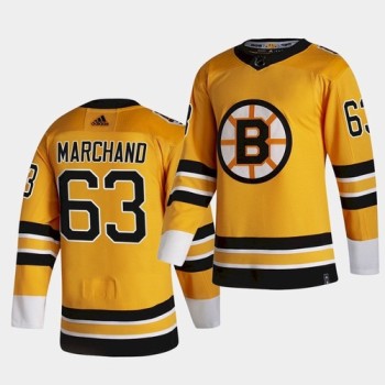 Men's Boston Bruins #63 Brad Marchand 2021 Yellow Reverse Retro Stitched NHL Jersey Men's Boston Bruins #63 Brad Marchand 2021 Yellow Reverse Retro Stitched NHL Jersey