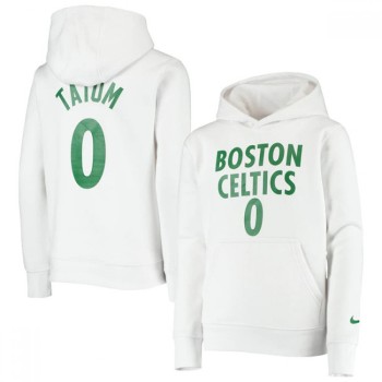 Men's Boston Celtics #0 Jayson Tatum 2021 White Pullover Hoodie Men's Boston Celtics #0 Jayson Tatum 2021 White Pullover Hoodie