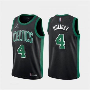 Men's Boston Celtics #4 Jrue Holiday Black 2023 Statement Edition Stitched Basketball Jersey Men's Boston Celtics #4 Jrue Holiday Black 2023 Statement Edition Stitched Basketball Jersey