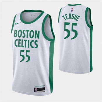 Men's Boston Celtics #55 Jeff Teague 2020-21 White City Edition Swingman Stitched NBA Jersey Men's Boston Celtics #55 Jeff Teague 2020-21 White City Edition Swingman Stitched NBA Jersey