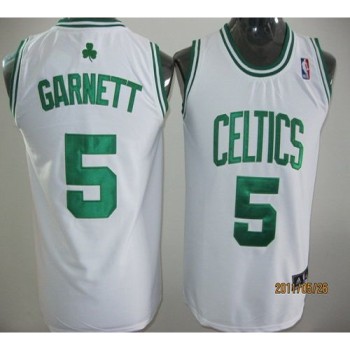 Men's Boston Celtics #5 Kevin Garnett White Stitched Basketball Jersey Men's Boston Celtics #5 Kevin Garnett White Stitched Basketball Jersey
