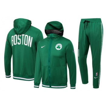 Men's Boston Celtics 75th Anniversary Green Performance Showtime Full-Zip Hoodie Jacket And Pants  Suit Men's Boston Celtics 75th Anniversary Green Performance Showtime Full-Zip Hoodie Jacket And Pants  Suit