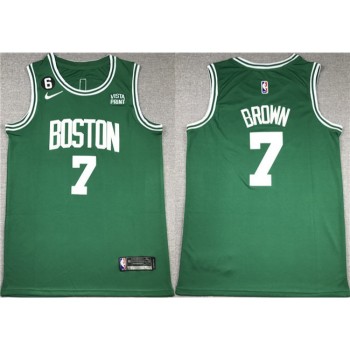 Men's Boston Celtics #7 Jaylen Brown Green With NO.6 Patch Stitched Basketball Jersey Men's Boston Celtics #7 Jaylen Brown Green With NO.6 Patch Stitched Basketball Jersey