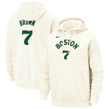 Men's Boston Celtics #7 Jaylen Brown White 2023/24 City Edition Name & Number Pullover Hoodie Men's Boston Celtics #7 Jaylen Brown White 2023/24 City Edition Name & Number Pullover Hoodie