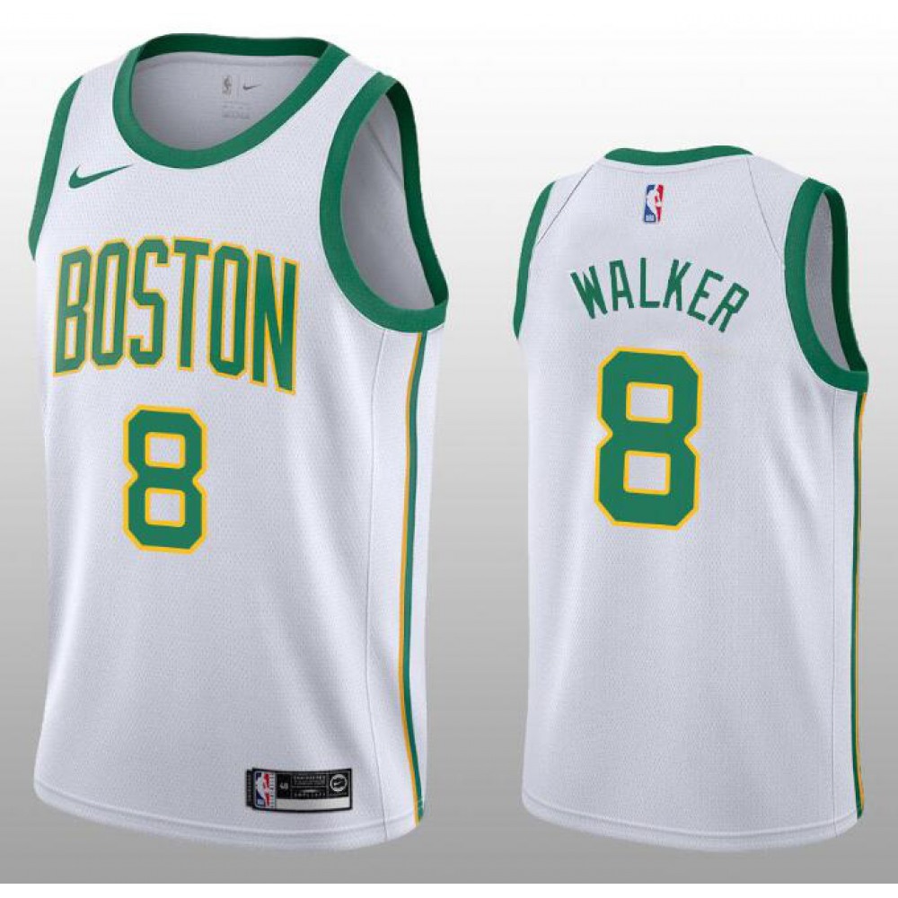 Men's Boston Celtics #8 Kemba Walker White City Edition Stitched NBA Jersey