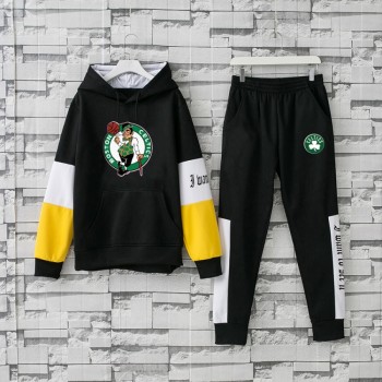 Men's Boston Celtics Gold 2019 Black Tracksuits Hoodie Suit Men's Boston Celtics Gold 2019 Black Tracksuits Hoodie Suit