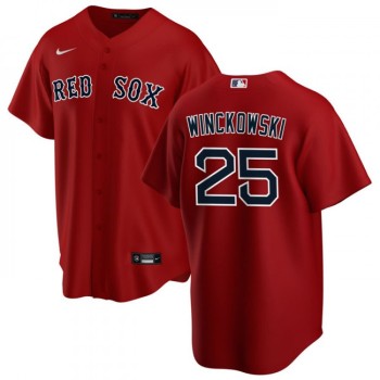Men's Boston Red Sox #25 Josh Winckowski Red Cool Base Stitched Baseball Jersey Men's Boston Red Sox #25 Josh Winckowski Red Cool Base Stitched Baseball Jersey
