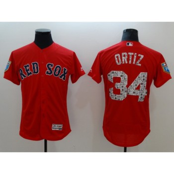 Men's Boston Red Sox #34 David Ortiz White 2018 Spring Training Flexbase Stitched MLB Jersey Men's Boston Red Sox #34 David Ortiz White 2018 Spring Training Flexbase Stitched MLB Jersey