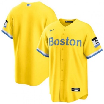 Men's Boston Red Sox Blank Gold 2021 City Connect Stitched MLB Jersey Men's Boston Red Sox Blank Gold 2021 City Connect Stitched MLB Jersey