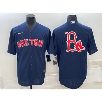 Men's Boston Red Sox Navy Team Big Logo Cool Base Stitched Jersey Men's Boston Red Sox Navy Team Big Logo Cool Base Stitched Jersey