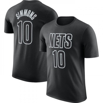 Men's Brooklyn Nets #10 Ben Simmons Black 2022/23 Statement Edition Name & Number T-Shirt Men's Brooklyn Nets #10 Ben Simmons Black 2022/23 Statement Edition Name & Number T-Shirt