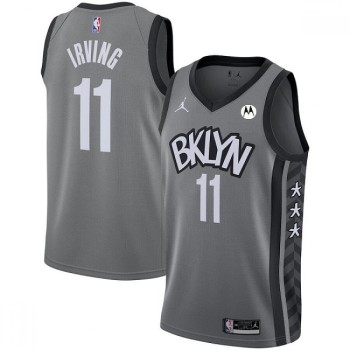 Men's Brooklyn Nets #11 Kyrie Irving 2020/21 Gray Statement Edition Swingman Stitched Jersey Men's Brooklyn Nets #11 Kyrie Irving 2020/21 Gray Statement Edition Swingman Stitched Jersey