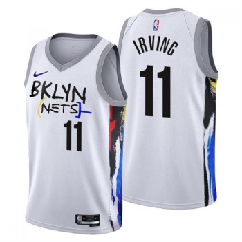 Men's Brooklyn Nets #11 Kyrie Irving 2022/23 White City Edition Stitched Basketball Jersey Men's Brooklyn Nets #11 Kyrie Irving 2022/23 White City Edition Stitched Basketball Jersey