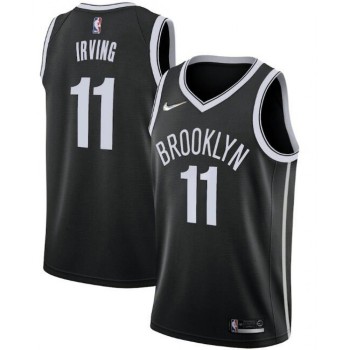 Men's Brooklyn Nets #11 Kyrie Irving 75th Anniversary Black Stitched Basketball Jersey Men's Brooklyn Nets #11 Kyrie Irving 75th Anniversary Black Stitched Basketball Jersey