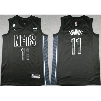 Men's Brooklyn Nets #11 Kyrie Irving Black2022-23 Statement Edition No.6 Patch Stitched Basketball Jersey Men's Brooklyn Nets #11 Kyrie Irving Black2022-23 Statement Edition No.6 Patch Stitched Basketball Jersey