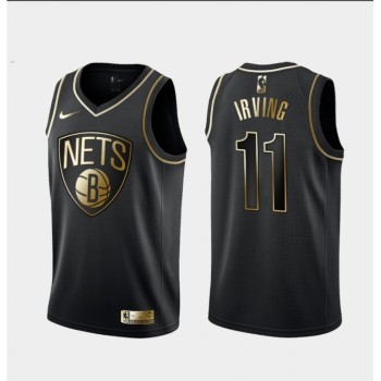 Men's Brooklyn Nets #11 Kyrie Irving Black 2019 Golden Edition Stitched NBA Jersey Men's Brooklyn Nets #11 Kyrie Irving Black 2019 Golden Edition Stitched NBA Jersey