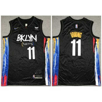 Men's Brooklyn Nets #11 Kyrie Irving Black City Edition Stitched Jersey Men's Brooklyn Nets #11 Kyrie Irving Black City Edition Stitched Jersey
