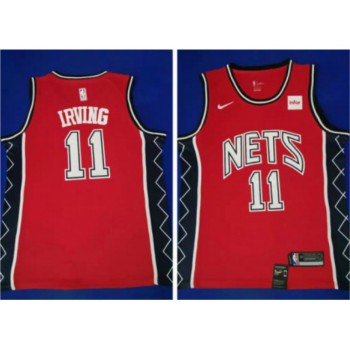 Men's Brooklyn Nets #11 Kyrie Irving Red Throwback Stitched NBA Jersey Men's Brooklyn Nets #11 Kyrie Irving Red Throwback Stitched NBA Jersey