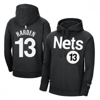 Men's Brooklyn Nets #13 James Harden 2021 Black Pullover Hoodie Men's Brooklyn Nets #13 James Harden 2021 Black Pullover Hoodie