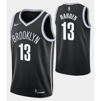 Men's Brooklyn Nets #13 James Harden Black Black Icon Edition Stitched NBA Jersey Men's Brooklyn Nets #13 James Harden Black Black Icon Edition Stitched NBA Jersey